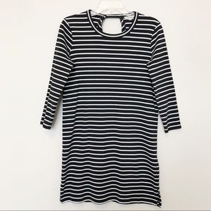 Madewell Striped Cotton Keyhole Back Dress Size S